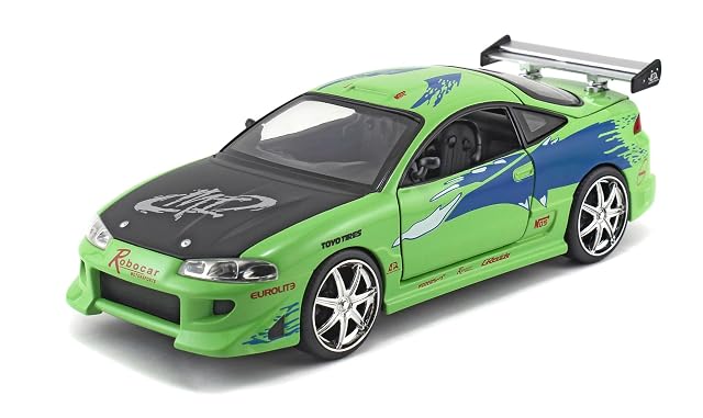 Fast & Furious 1995 Mitsubishi Eclipse 1:24 Modelo de Coche Fundido a presión, vehículo de coleccionar y Jugar