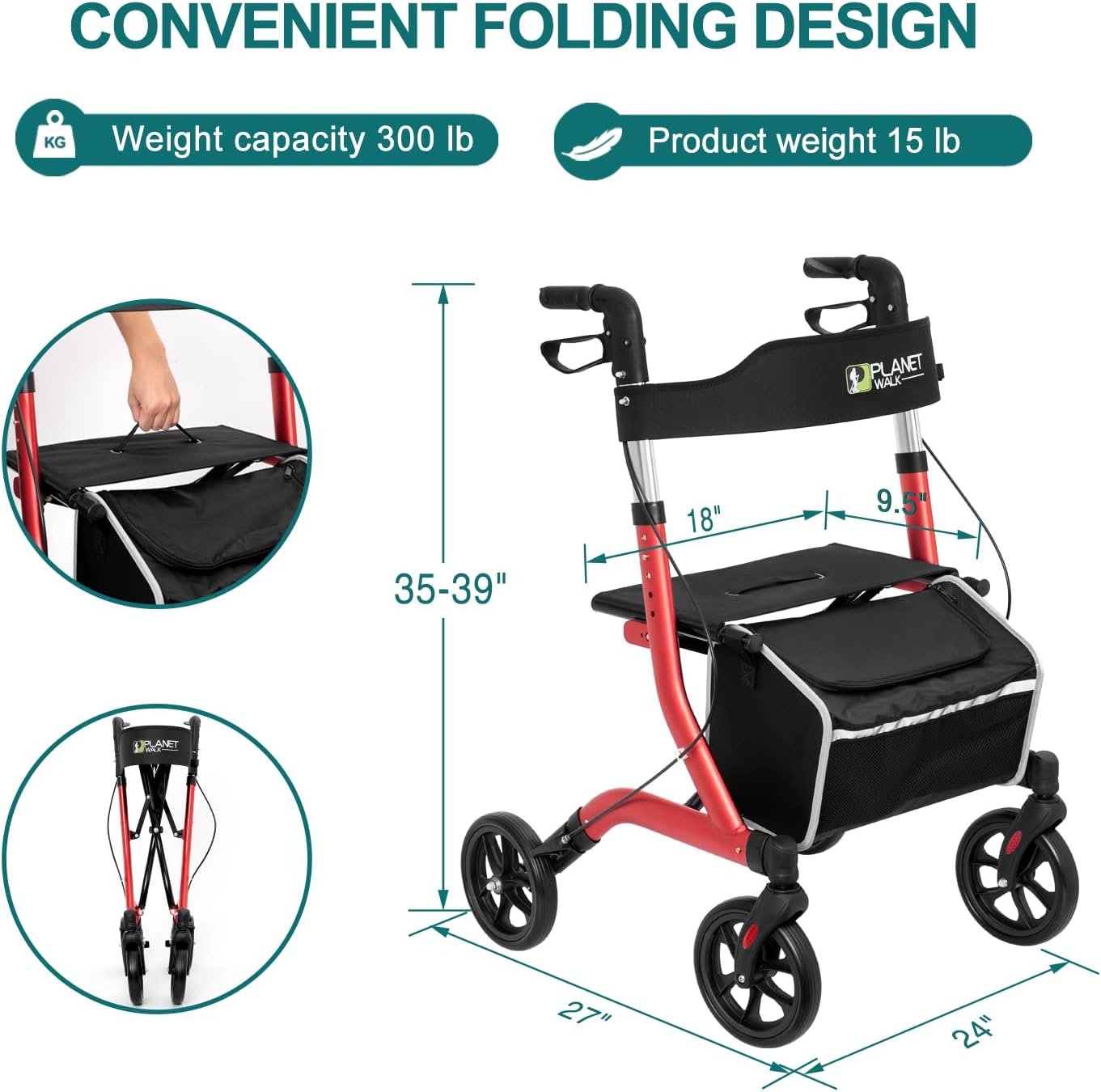 Buy Rollator Walkers for Seniors Foldable Rollator Walker