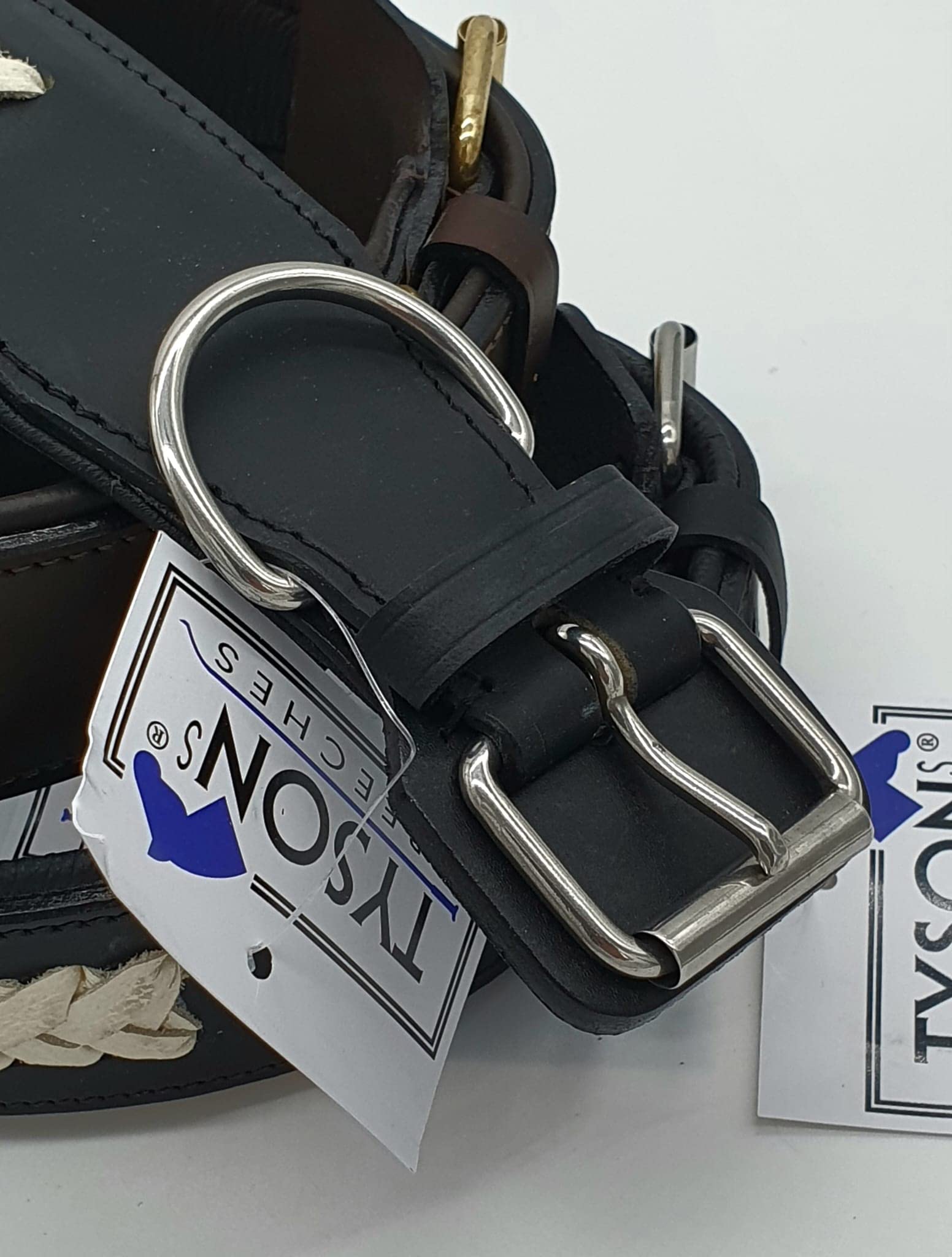 Nonu Lederhalsband Für Große Hunde – Hohe Zugkraft, In Braun Oder Schwarz, Mit Zierkordel & Halsschutz
