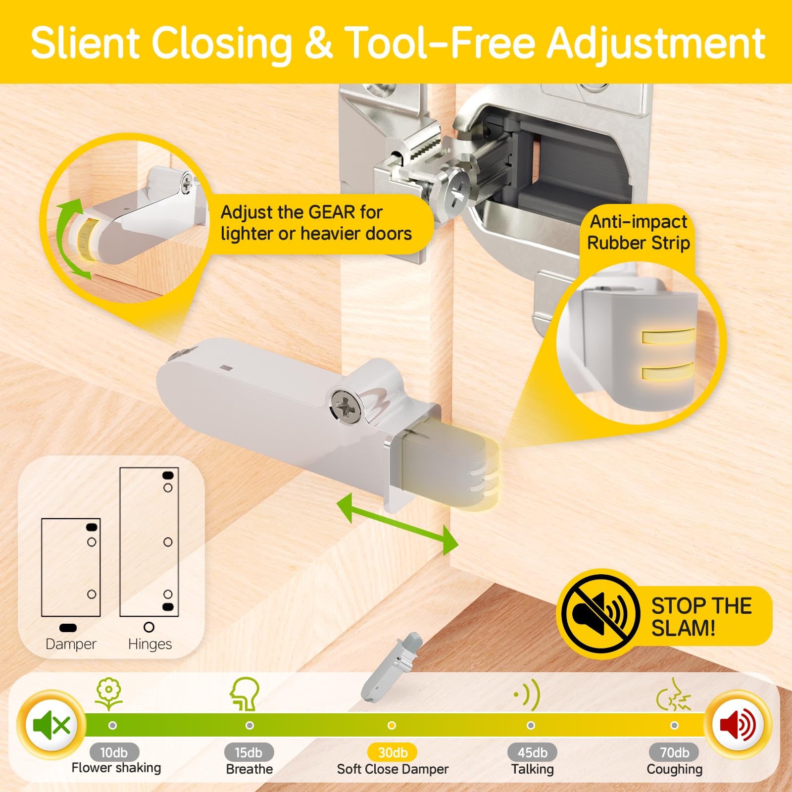 Soft Close Cabinet Dämpfer - 10 Pack -4 Soft Close Cabinet Dämpfer - 10 Pack -4