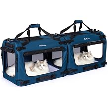 Extra Large Double Cat Carrier for 2 Cats, Long Car Rides