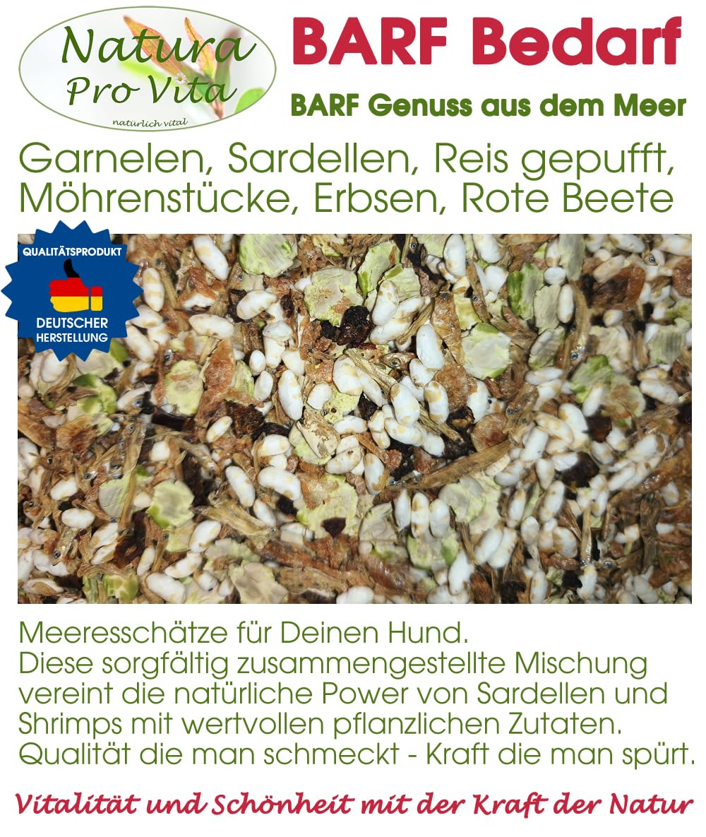 Barf Ergänzung Hund delikate schmackhafte Garnelen Fisch Gemüsemischung Barfgenuss Omega-3 proteinreich 3kg
