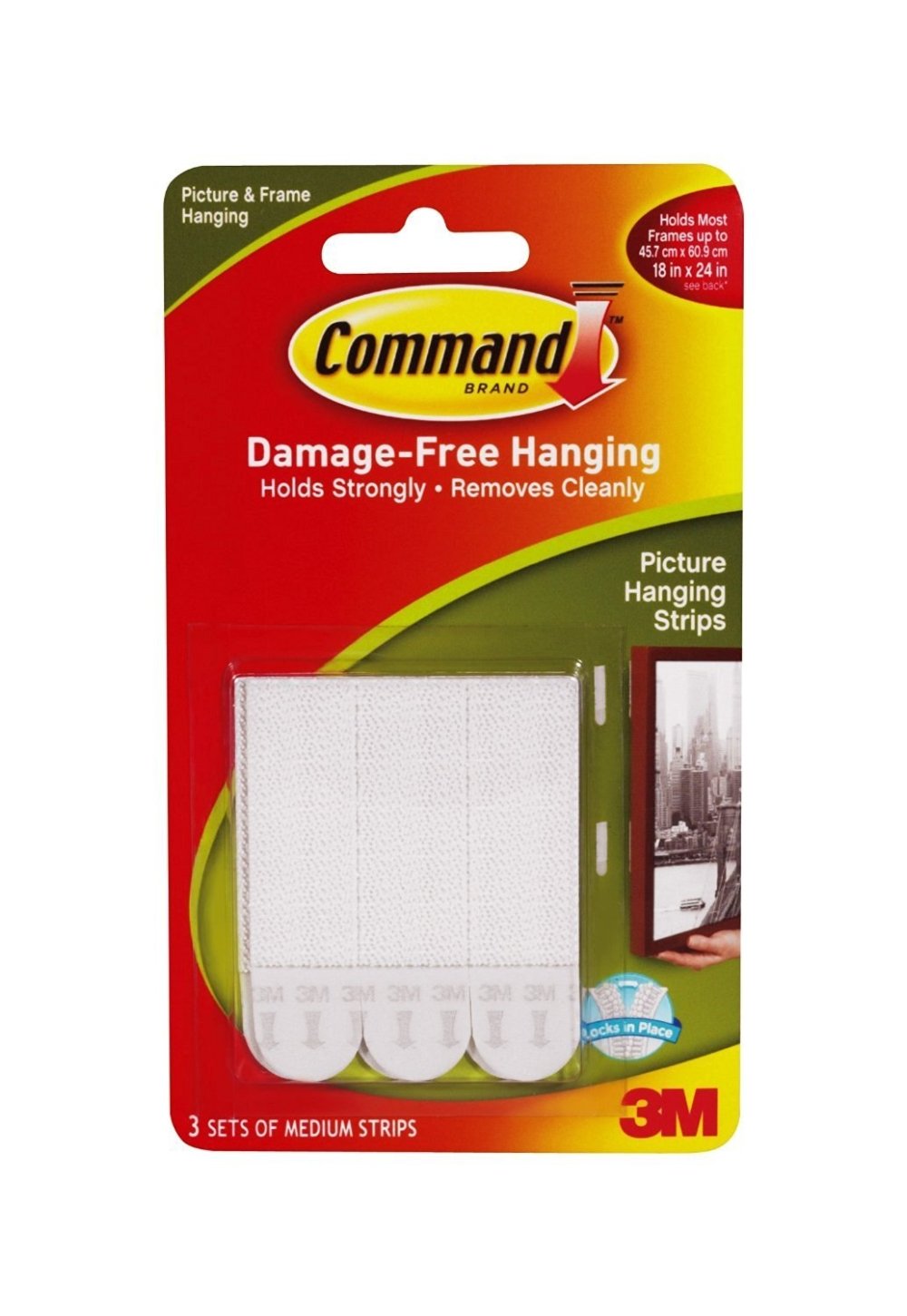 Command Strips 17201 Medium Command™ Adhesive Removable Interlocking Fasteners