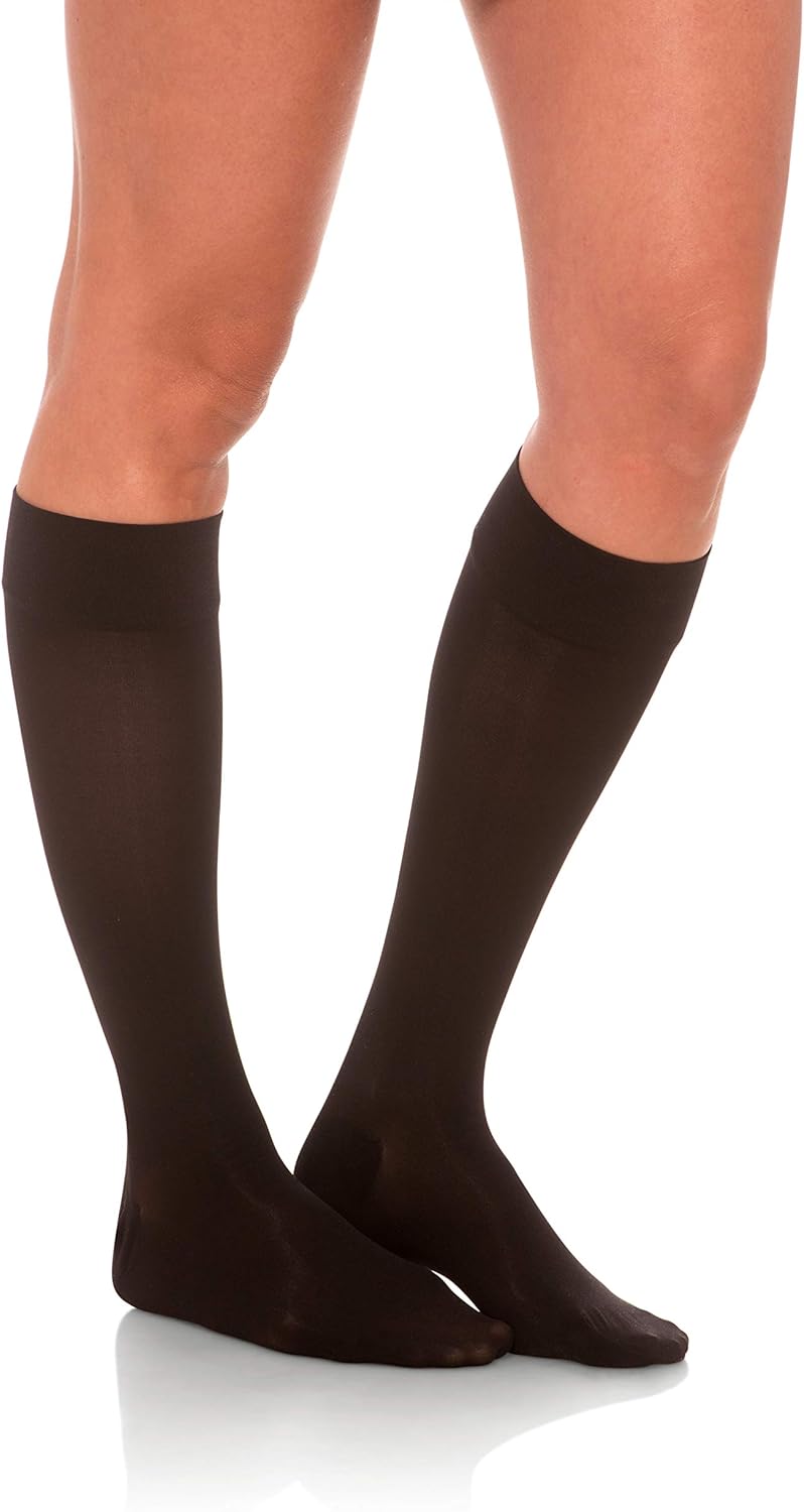 Suреr Sаlе 🛒 Jomi Compression Knee High Collection, 20-30mmHg Sheer Closed Toe 232 (Small, Black)