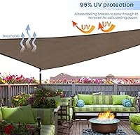 Vista 17 de E&K Sunrise - Toldo tipo vela triangular de 15 x 15 x 15 pies, toldo con bloqueo UV para sombra, para patio, jardín, terraza, exterior (arena)