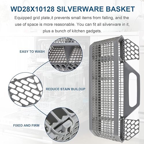 Miniatura 3 de AMI PARTS - Cesta de cubiertos para lavavajillas WD28X10128, repuesto (19.7 x 3.8 x 8.4 pulgadas) para lavavajillas GE, repuesto WD28X10127,