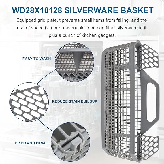 WD28X10128 Dishwasher Silverware Basket Gray By AMI PARTS (19.7x3.8x8.4)