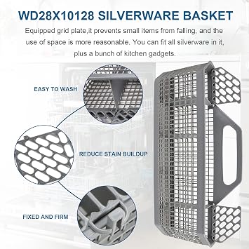 WD28X10128 Dishwasher Silverware Basket Gray By AMI PARTS (19.7x3.8x8.4)