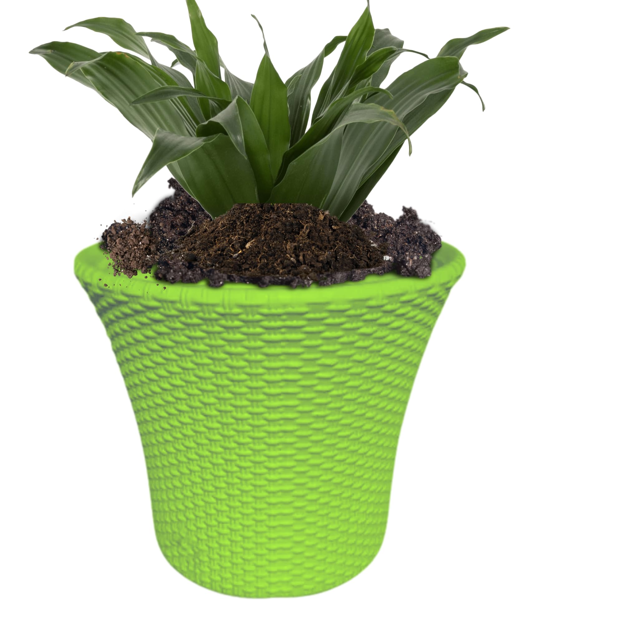 MUDDSTYLES Plastic Helex Pot 14 inch Flower Pots for Garden Plant Container Set (Set of 3, Plastic) (Green) (B0CB1LP1YW) Amazon Price History, Amazon Price Tracker