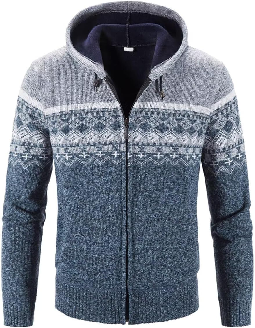 Men's Sweatershirt Knitwear Jacket Sport Coat Cardigan Hoodie Autumn Winter Fleece Lining Fashion Thick Warm Comfort Classic