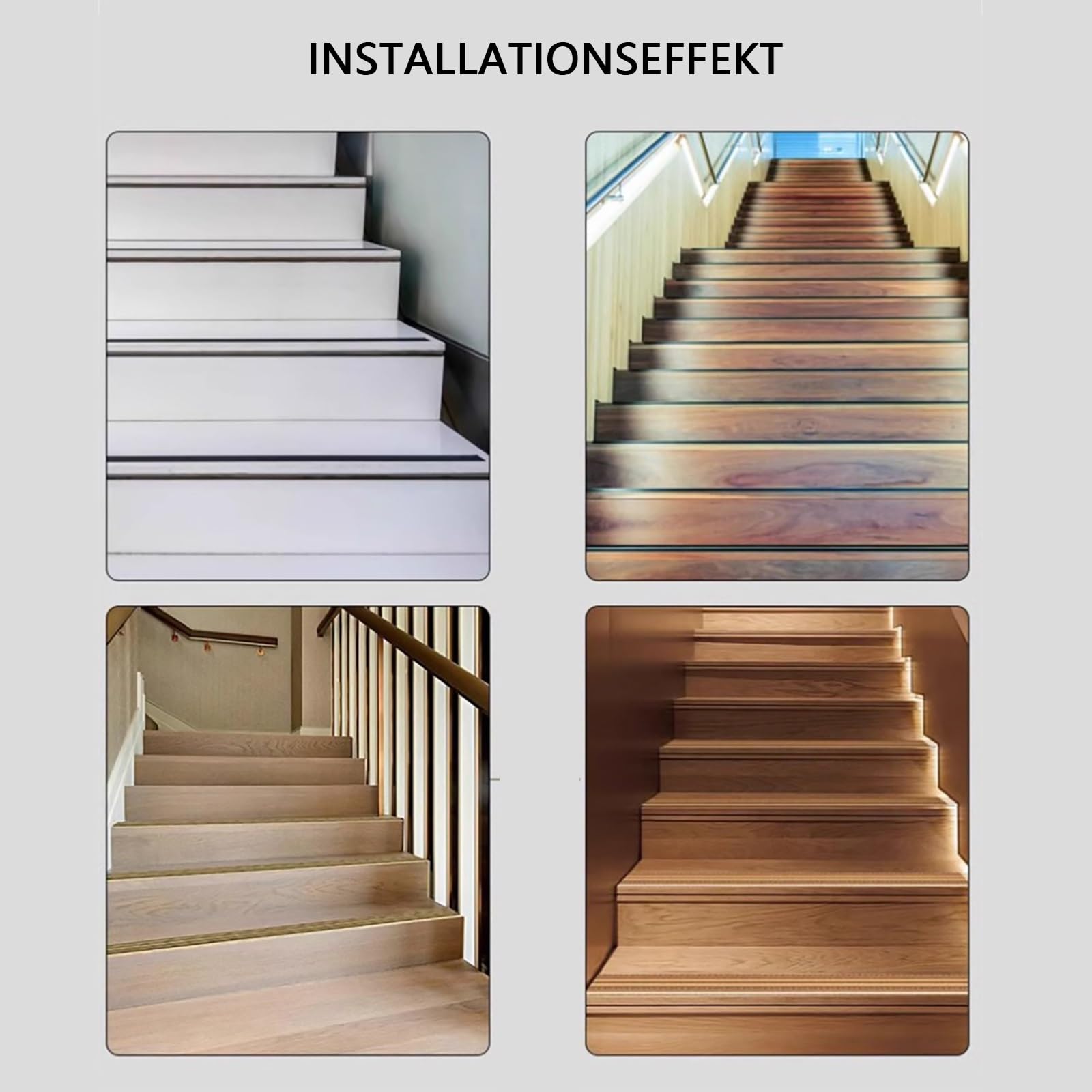 Perfil De Borde De Escalera Antideslizante 90CM – 3 Piezas Para Escaleras Interiores Y Exteriores, Tira Plana Para Seguridad Y Protección En Suelos Y Escaleras(Gold A,39.5mm)