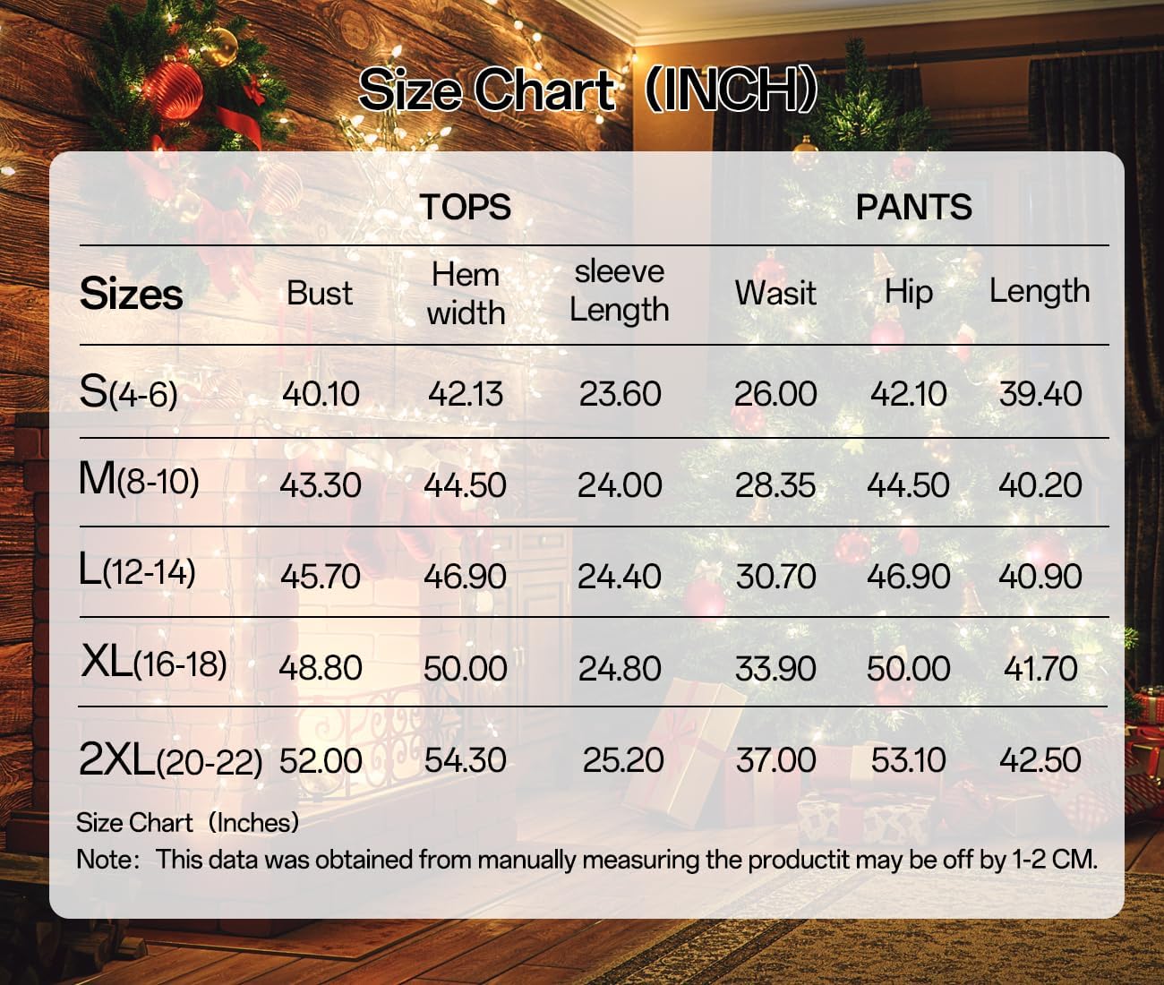 Ecosunny Christmas Santa Pajama Set Women's Long Sleeve Sleepwear Soft Loungewear Two Piece Button Down Pjs Lounge Set - Image 6