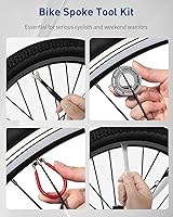 Vista 7 de Pawfly Bike Spoke Wrench Tool Kit, Bicycle Rim Truing Repair Tools Set with Tire Levers, Professional Bike Wheel Rim Correct & Spoke Adjustment