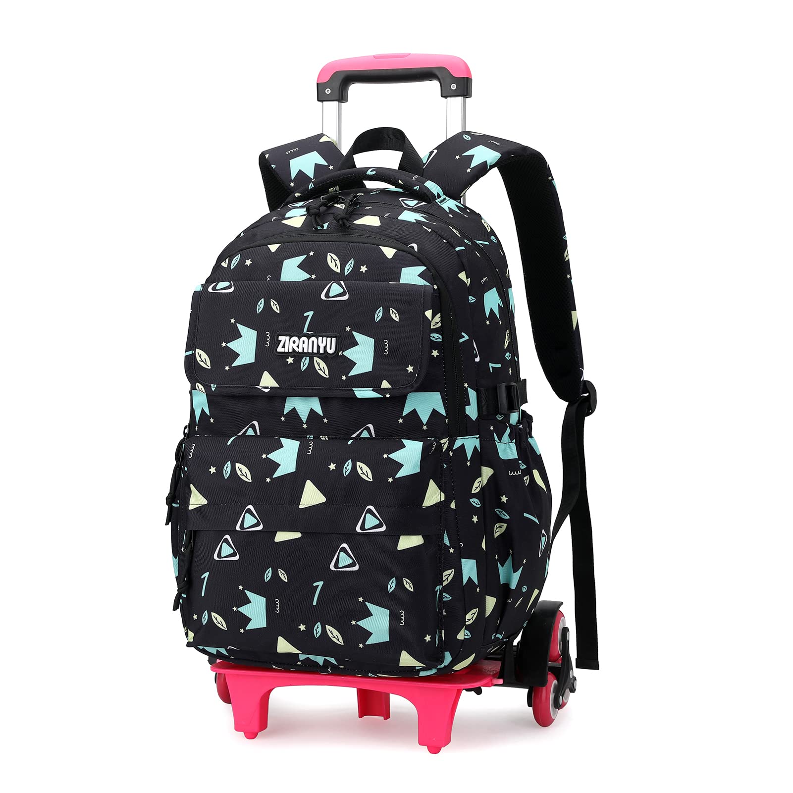 IvyH Mochila con Ruedas Niña,Ligero Mochilas Escolares Infantil con Ruedas,Mochila con Carro para Escuela Secundaria Primaria