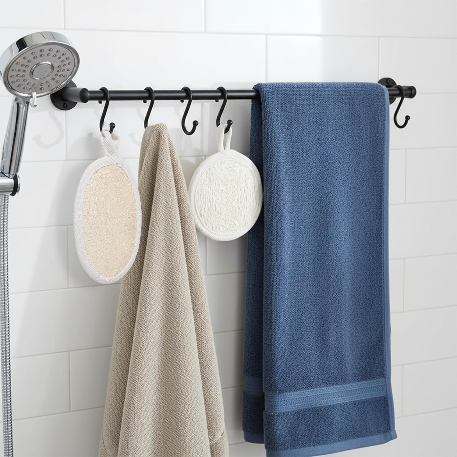 Nogeqi 4PCS Loofah Sponge Exfoliating Body Scrubber, Natural Shower Bath Loofah Exfoliating Sponge, Face Body Exfoliator Scrubber for Women Men Bath Shower, Eco-Friendly (2 Styles)