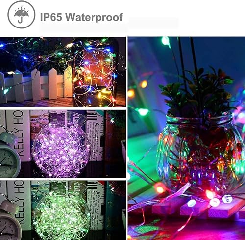 Miniatura 6 de BTF-LIGHTING Chasing Dream - Guirnalda de luces decorativas parpadeantes a todo color de 16.4 pies, 50 luces LED direccionables WS2812B IC para