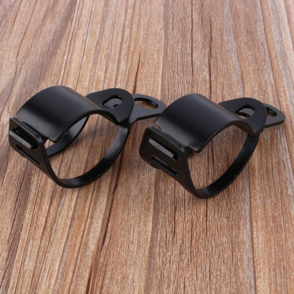 Turn Brackets, 1 Pair Universal Motorcycle Turn Indicator Light Bulb Lamp Mounting Brackets Clamp 30-43mm Fork Relocation Clamps