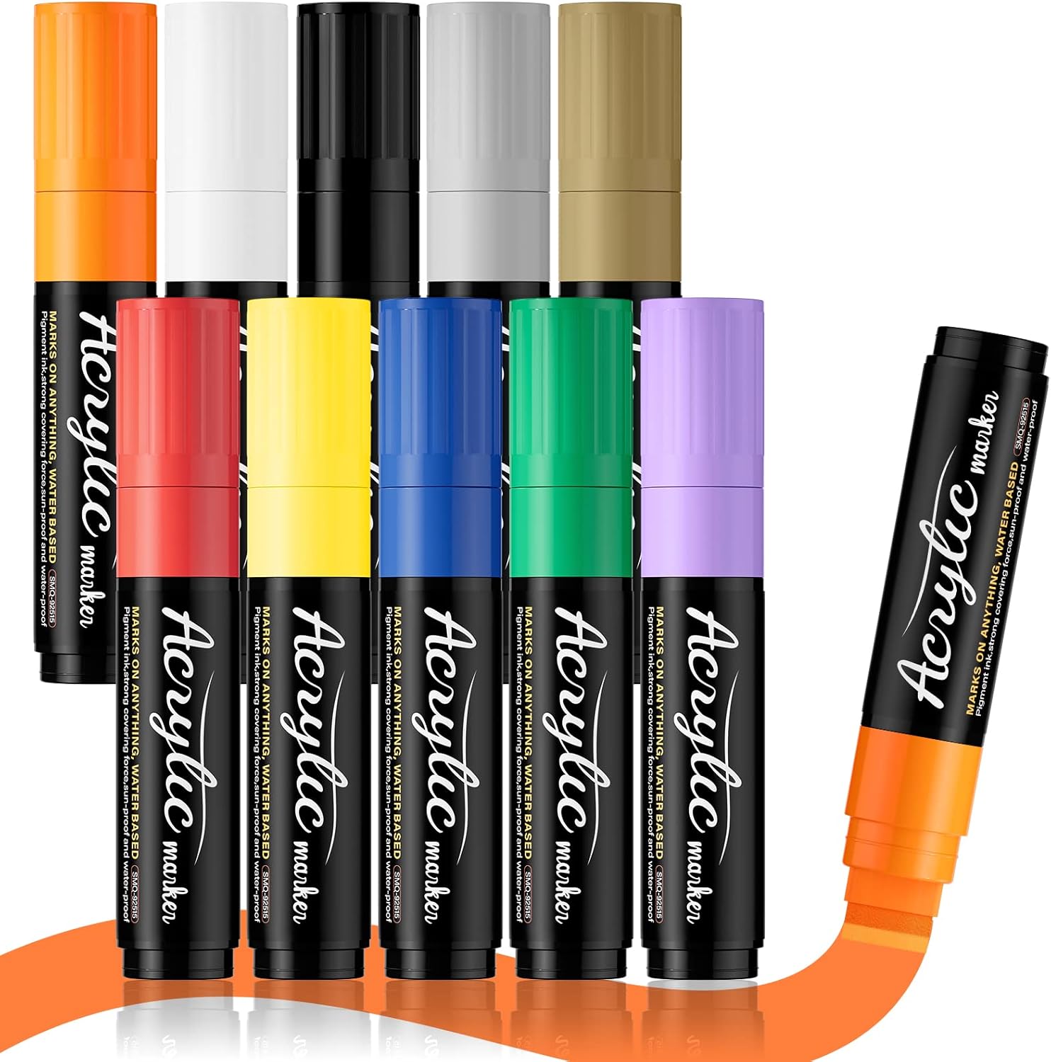 Amazon.com: LIANHESTORE 10 Acrylic Paint Markers-Jumbo size 15mm Felt Tip,Water Based Acrylic
