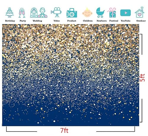 CYLYH 7X5ft Glitter Backdrop Golden Spots Backdrop Vintage Astract Glitter Background Wedding Adult Baby Children Holiday Party Party Decor D417 - Image 4
