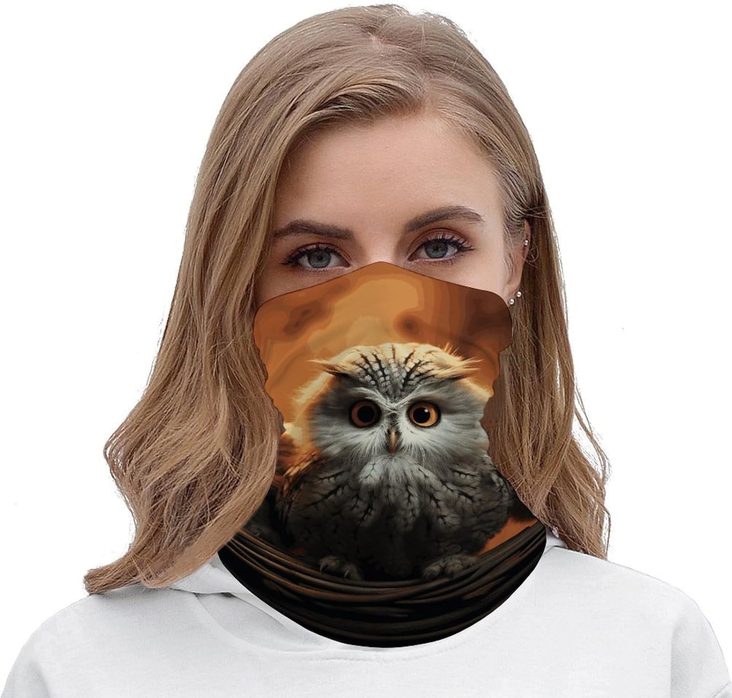 Cute Owl Baby Neck Gaiter Balaclava Face Mask Scarf Sun Protection Headwear Breathable Face Cover