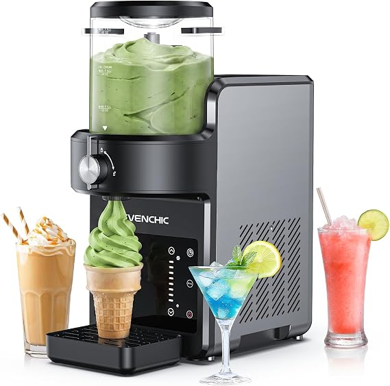 Slushie Machine, Frozen Drink & Soft Serve Ice Cream Maker | No Ice Needed, Rapid Chill & Temperature Control, Makes Milk Shakes, Margaritas & Frappe