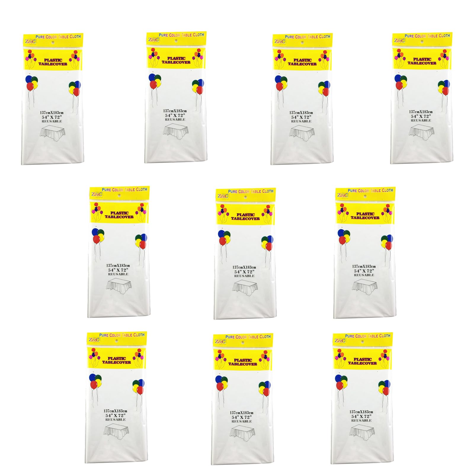 Nappes jetables imperméables en lot de 10 pour tables rectangulaires