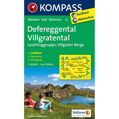 Kompass WK45 Defereggental, Villgratental: Wandelkaart 1:50 000