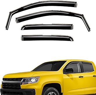 Extra Durable Window Deflectors in-Channel Window Visors Rain Guards Fit for Chevrolet (Chevy) Colorado 2015-2022 Crew Cab, Sun Visors, Wind Vent for Shades, Exterior Car Accessories - 4pcs. AG0275