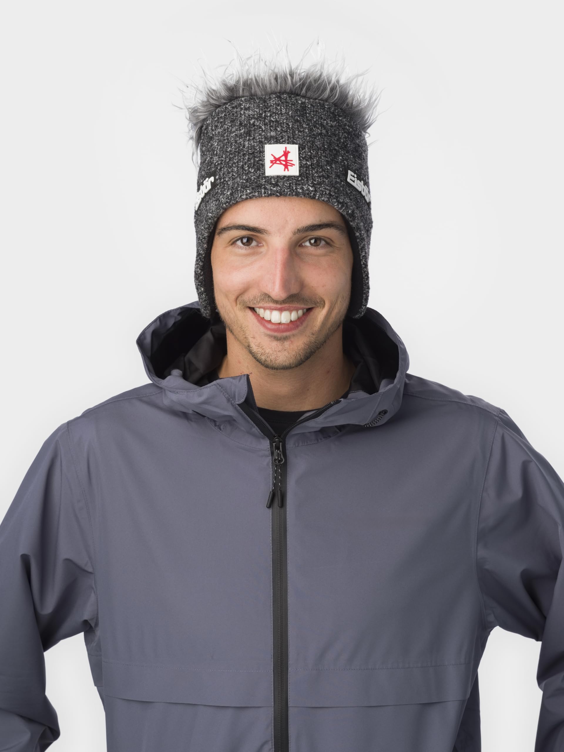 Eisbär Cocker Skipool Donna/Uomo - Made in Austria Beanie Capelli arruffati Cappelli da Snowboard Lavorato a Maglia con Fodera, Fodera Autunno/Inverno Inverno