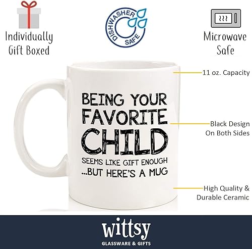 Miniatura 2 de Taza de café divertida con texto en inglés "Being Your Favorite Children" – Regalos de broma para mamá de parte de hijo, hija y niños, los mejores