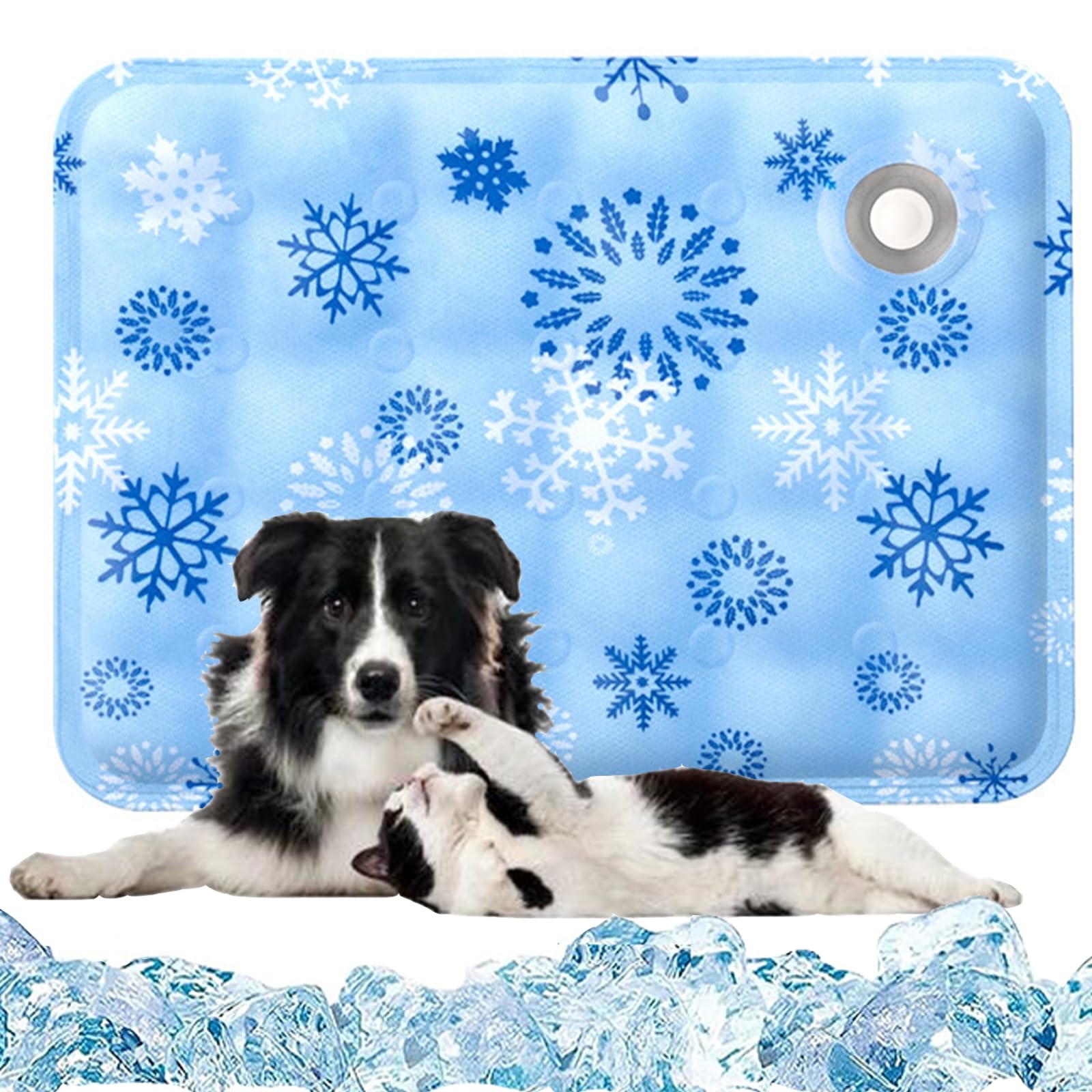 ZHAKKE Upgraded Dog Cooling Mat 23.62” x 19.68” Pet Summer Self-Cooling Pad Easy Washable Comfortable Cooling Sleeping Bed for Dogs and Cats (L for