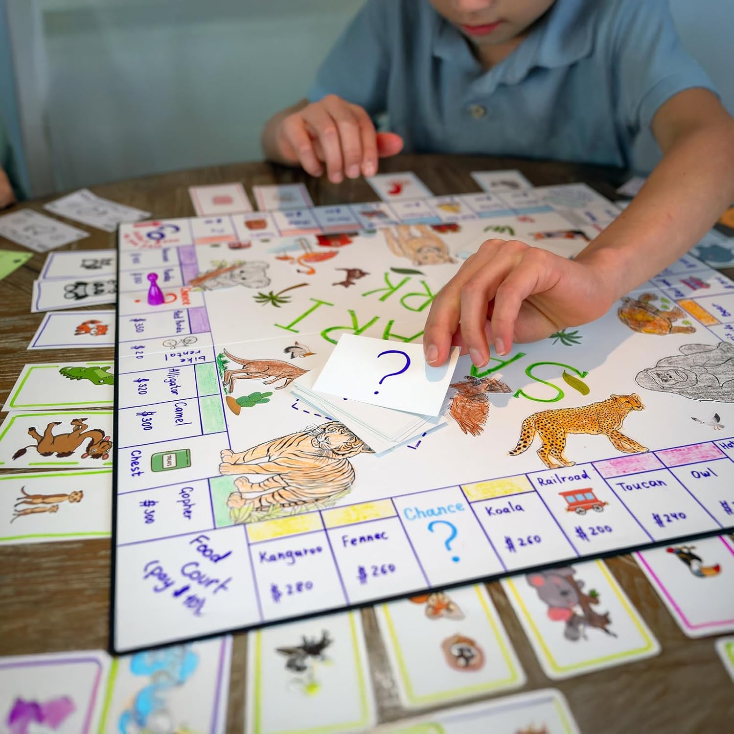Create Your Own Opoly Board Game – Blank Game Board with Board Game Accessories, Blank Cards, Property Cards – Ideal for DIY Family Games, Creative Projects