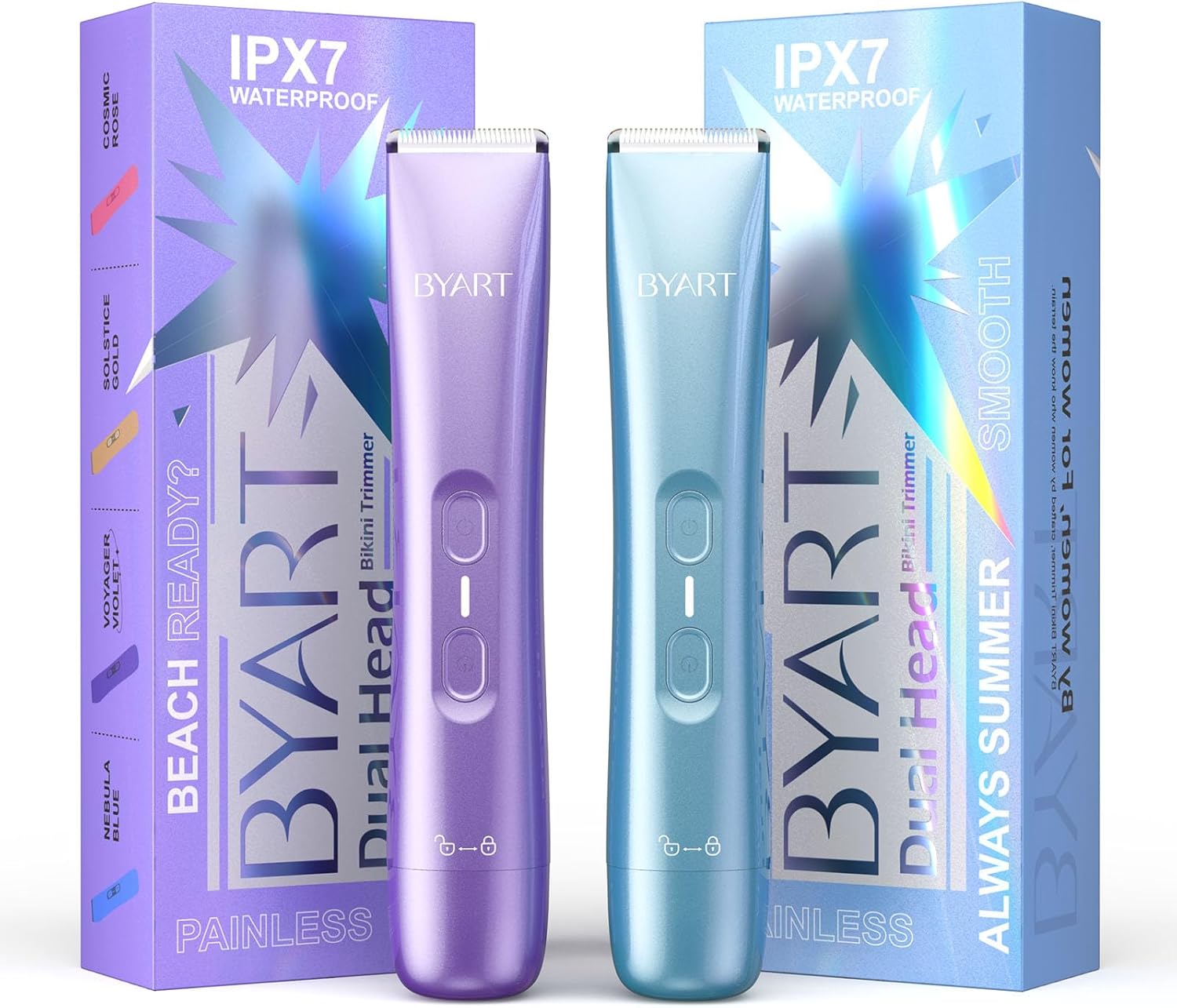 BYART Dual Head Bikini Trimmer for Women - Purple and Blue
