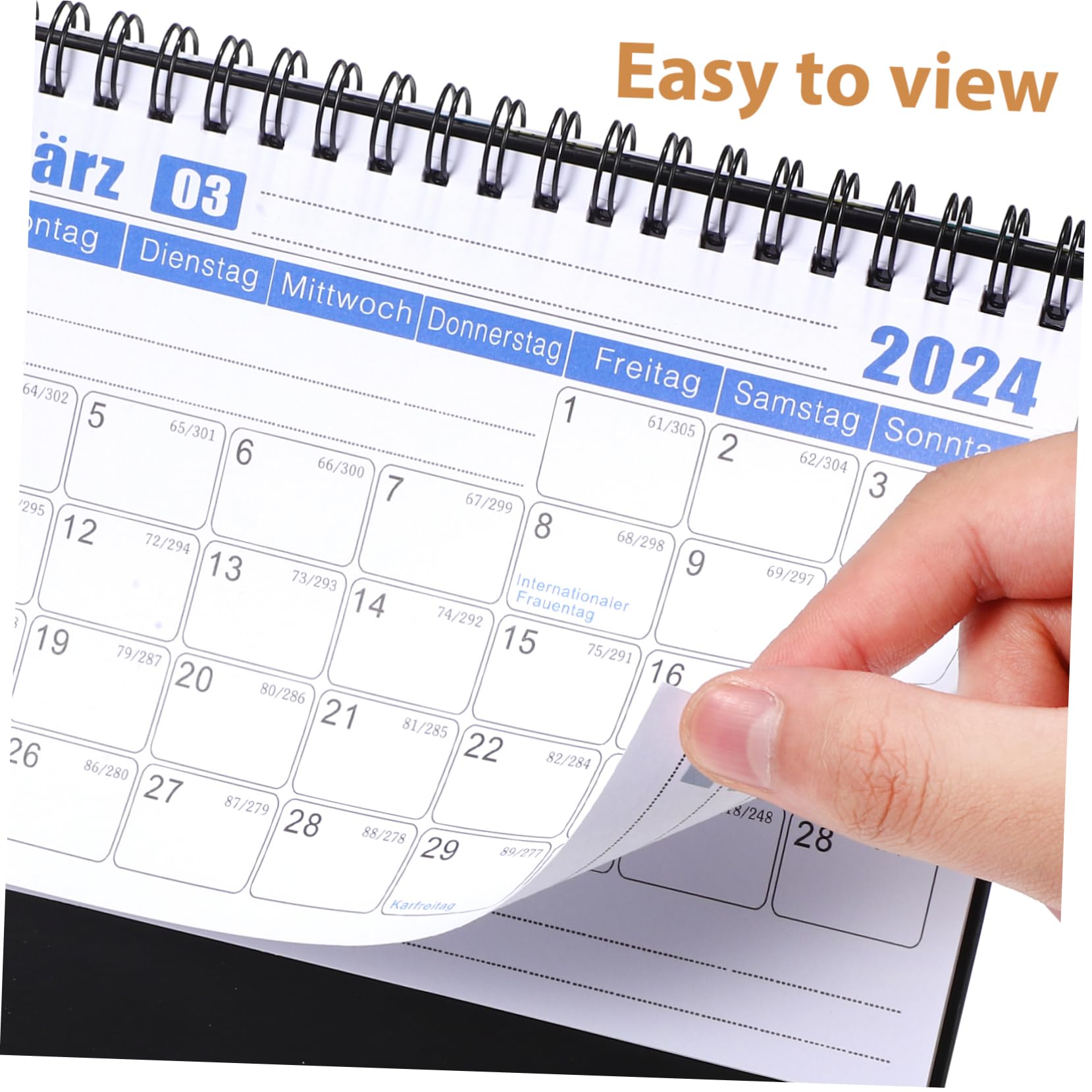 NUOBESTY 4stücke Tischkalender mit Zwei Spiralen Terminkalender für Büro und Zuhause Inklusive Vier Verschiedener Designs als Praktisches Hilfsmittel für Organisation
