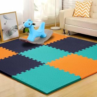 EASY HOME Interlocking Mat - 12mm Thick | 60x60cm 9 Tiles (36 Sq Ft Area) for Kids | Soft & Protective Puzzle Mat for Baby... Price In India