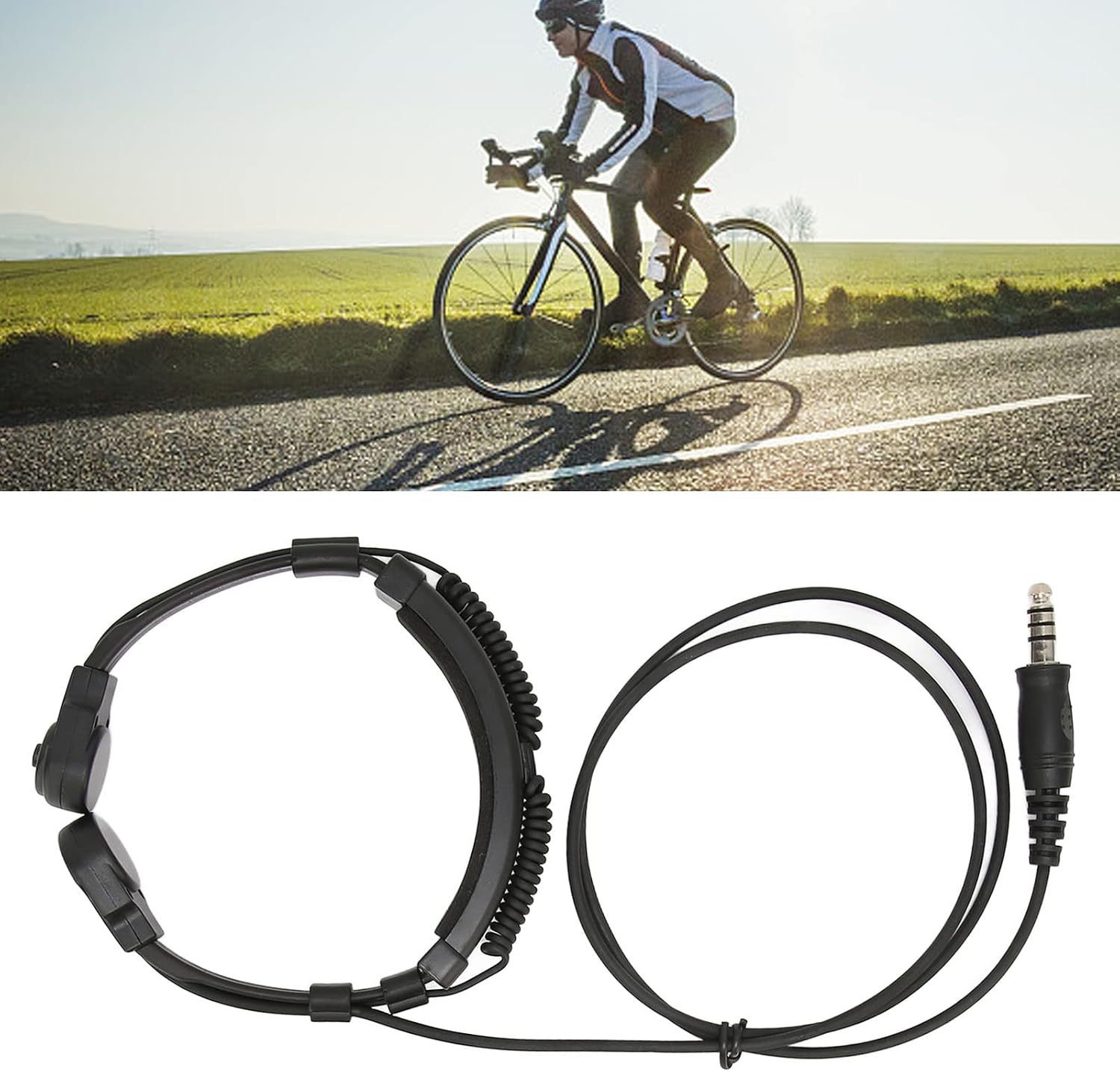 Walkie Talkie Throat Mic,Throat Mic Headset 7.1mm Plug 2 Way Radio Earphone with U94 PTT for 3.5mm Mobile Phone - Image 5