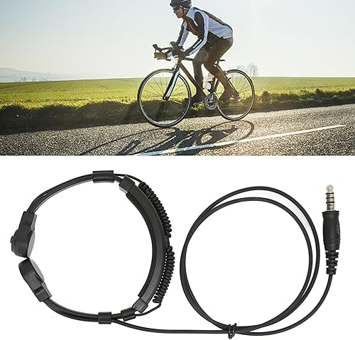 Miniatura 6 de Auriculares de micrófono de garganta, micrófono telescópico de vibración de garganta de 0.280 in, U94 PTT, ajustable, radio de 2 vías, auricular