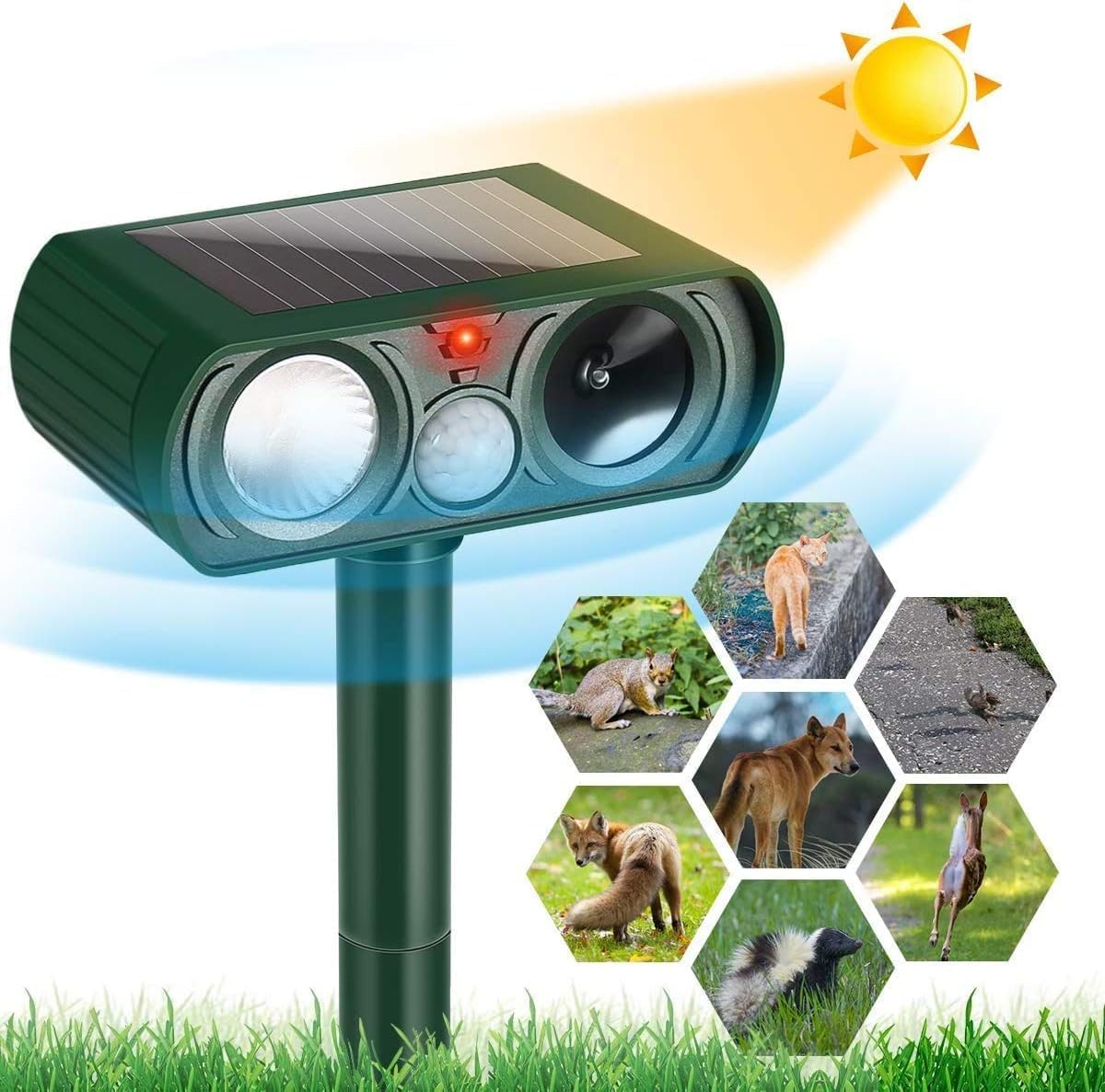 Cat Repellent Garden with MotionActivated Sensor Flashing Light and