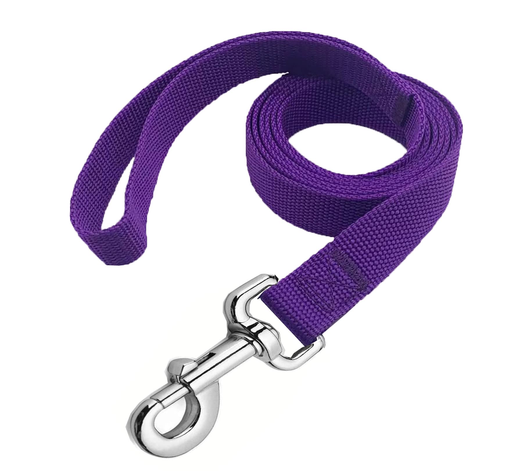 Strong Nylon Dog Leash, 4FT/ 5 FT/ 6FT Dog Leashes for Medium Large Dogs (6FT, Purple)