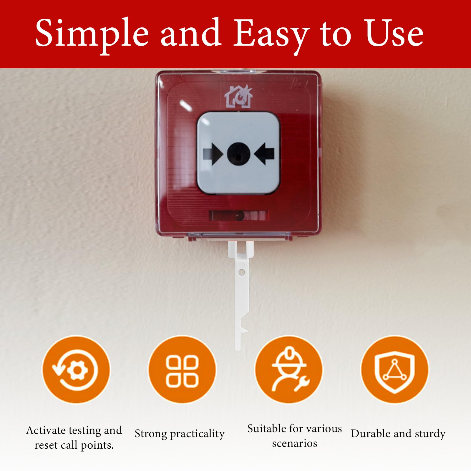 12 Piezas Llamada Punto Prueba Clave, Universal Puntos de Alarma de Emergencia, Fácil de Usar para Todas Las Versiones de Puntos de Llamada, Material Ignífugo (Negro & Blanco)