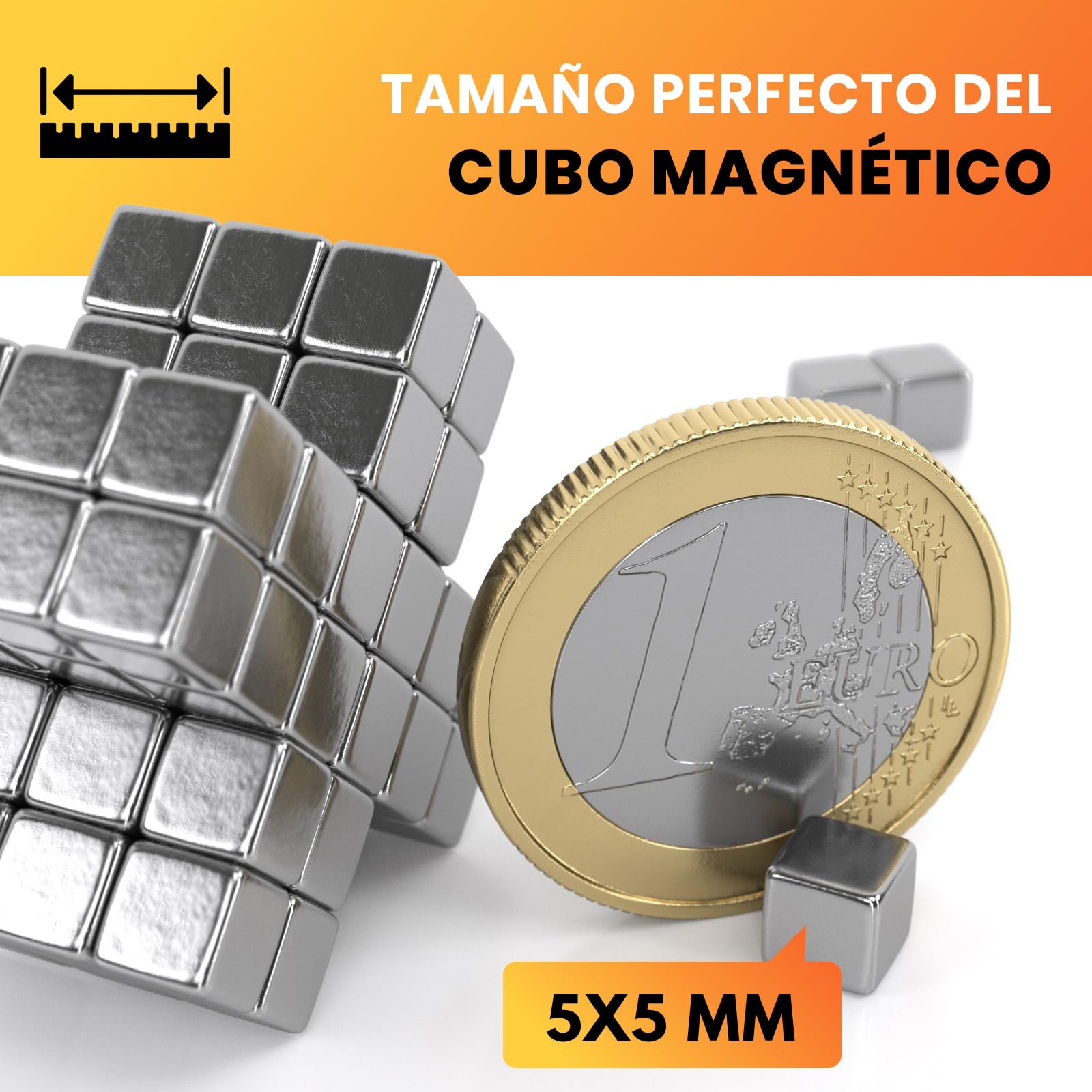 Jawa Cubo Magnético 5mm - 50 Imanes de Neodimio Extra Fuerte - Juego Anti Estrés Premium - Imanes para Pizarra y Nevera