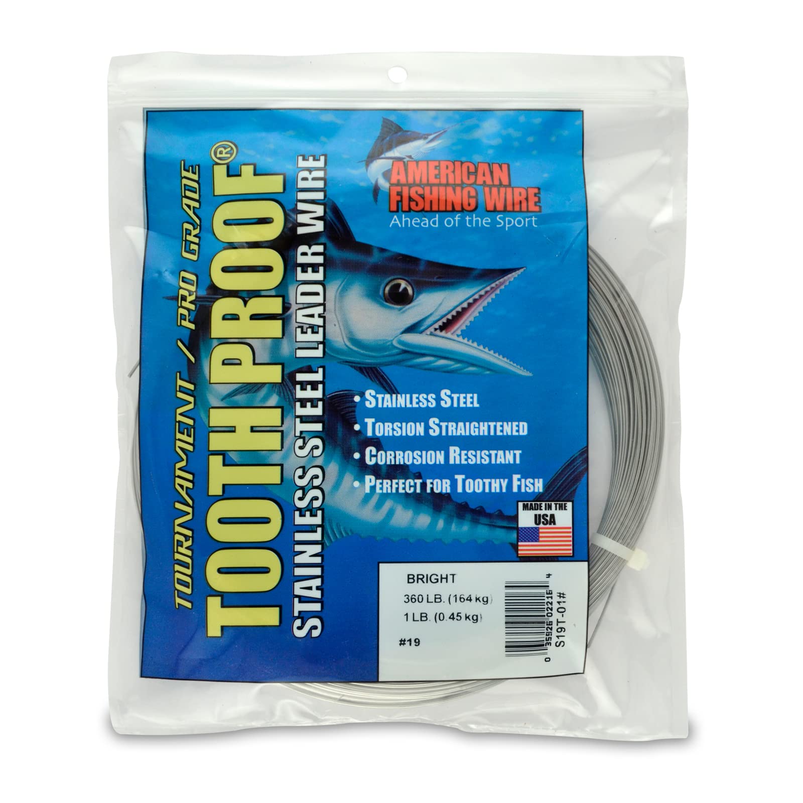 AFW Tooth Proof Fishing Wire Single Strand Leader, Bright and Camo