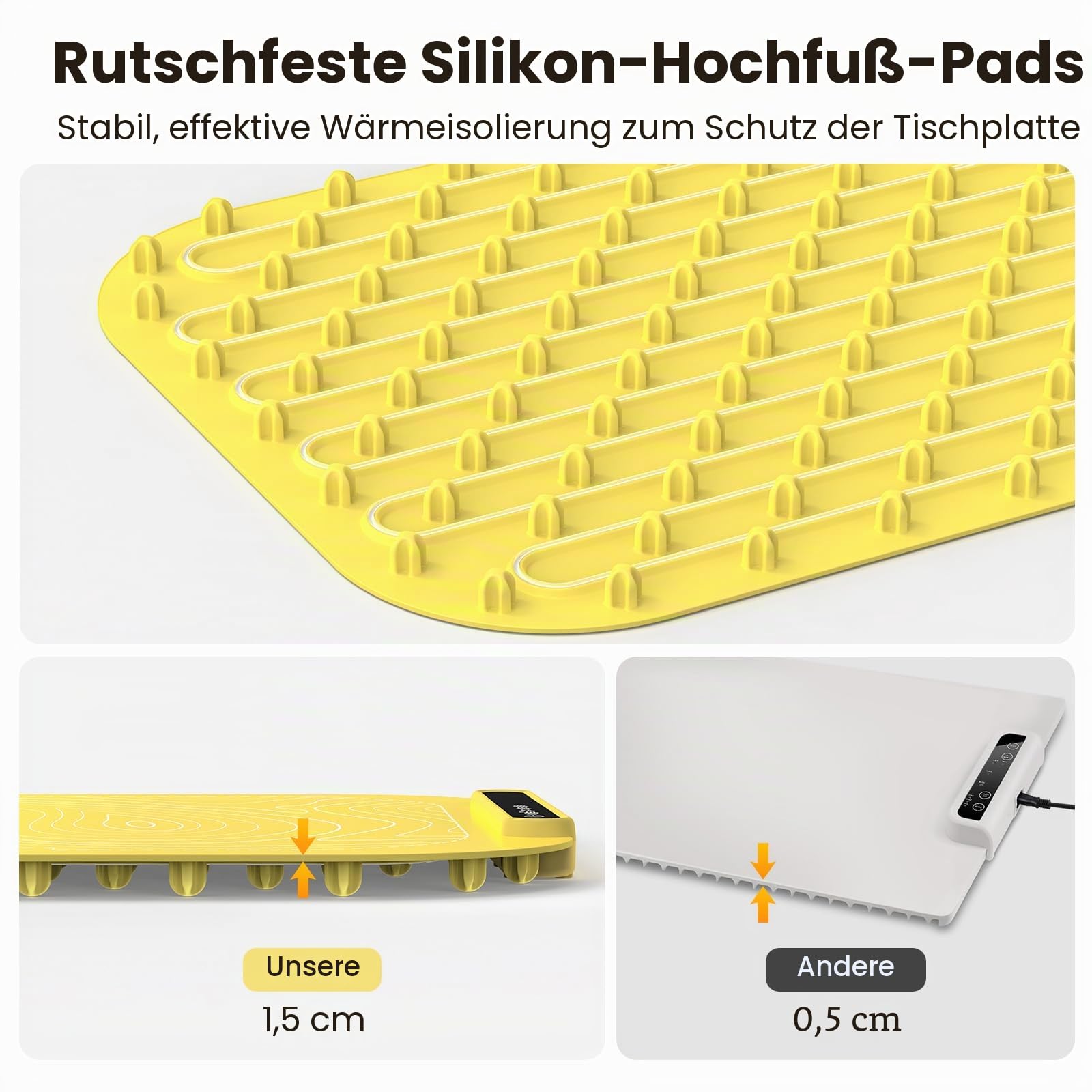 Elektrisches Warmhalte-Tablett für Lebensmittel, Vollflächige Heizung Speisenwärmematte, Rollbare & Tragbare Speisenwärmer, Speisenwärmer für Partys Buffet, Warmhalteschalen für Buffets Party (Yellow)
