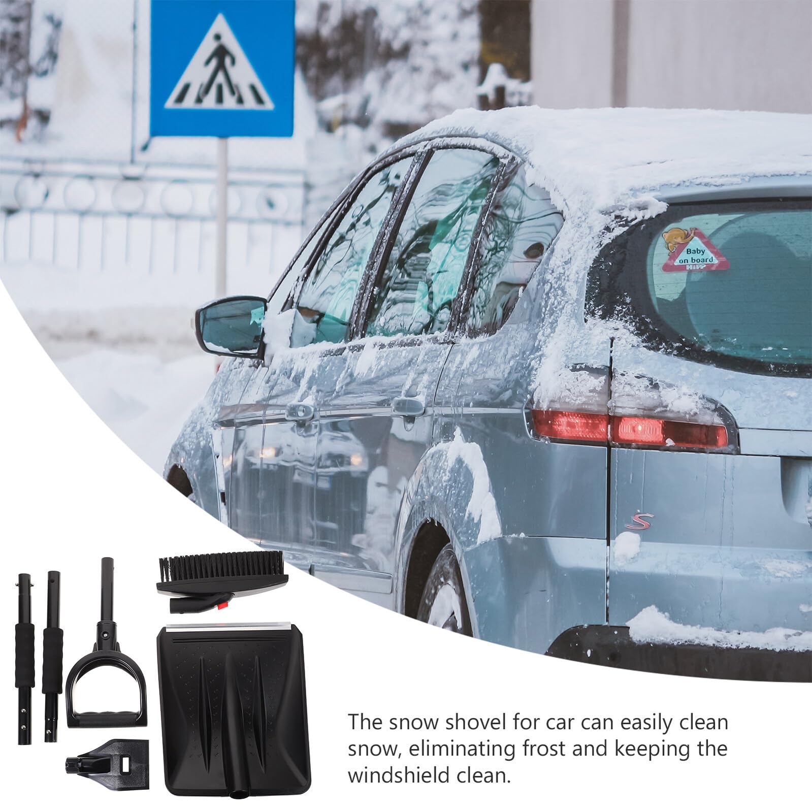 Autoschneeschaufel Satz mit Edelstahl und Abs, Abnehmbar