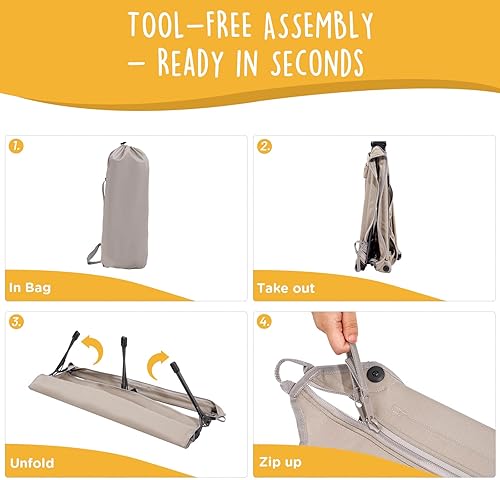 Miniatura 6 de Daisy - Cama elevada y plegable mediana para perro, portátil y plegable para exteriores, refrescante, a prueba de mordidas, impermeable, resistente