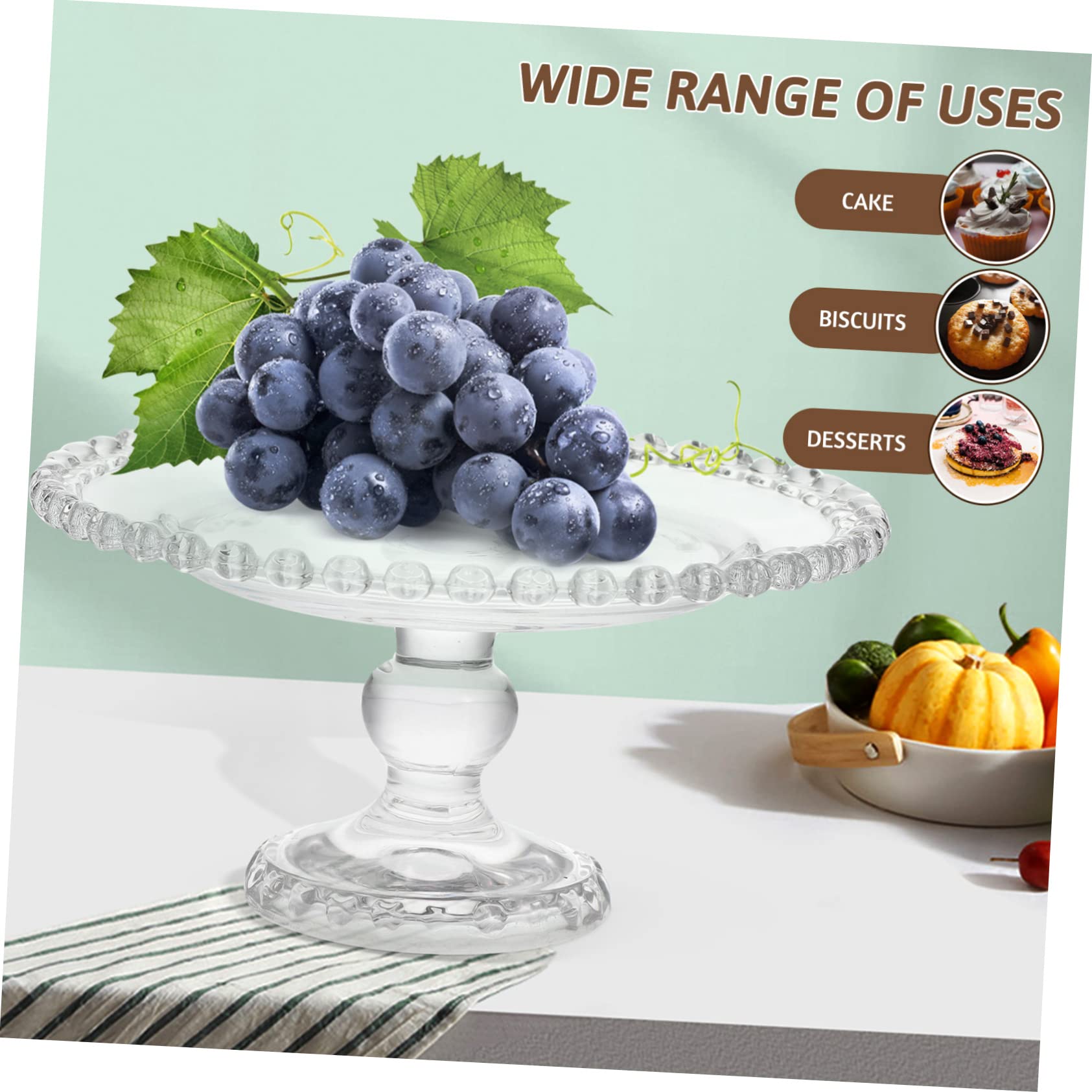 Soporte para Tartas, Soporte de Vidrio para Postres, Bandeja para Exhibición de Pasteles, Plato para Tartas con Pie, Soporte para Exhibición de Pasteles para la Cocina Del Hogar