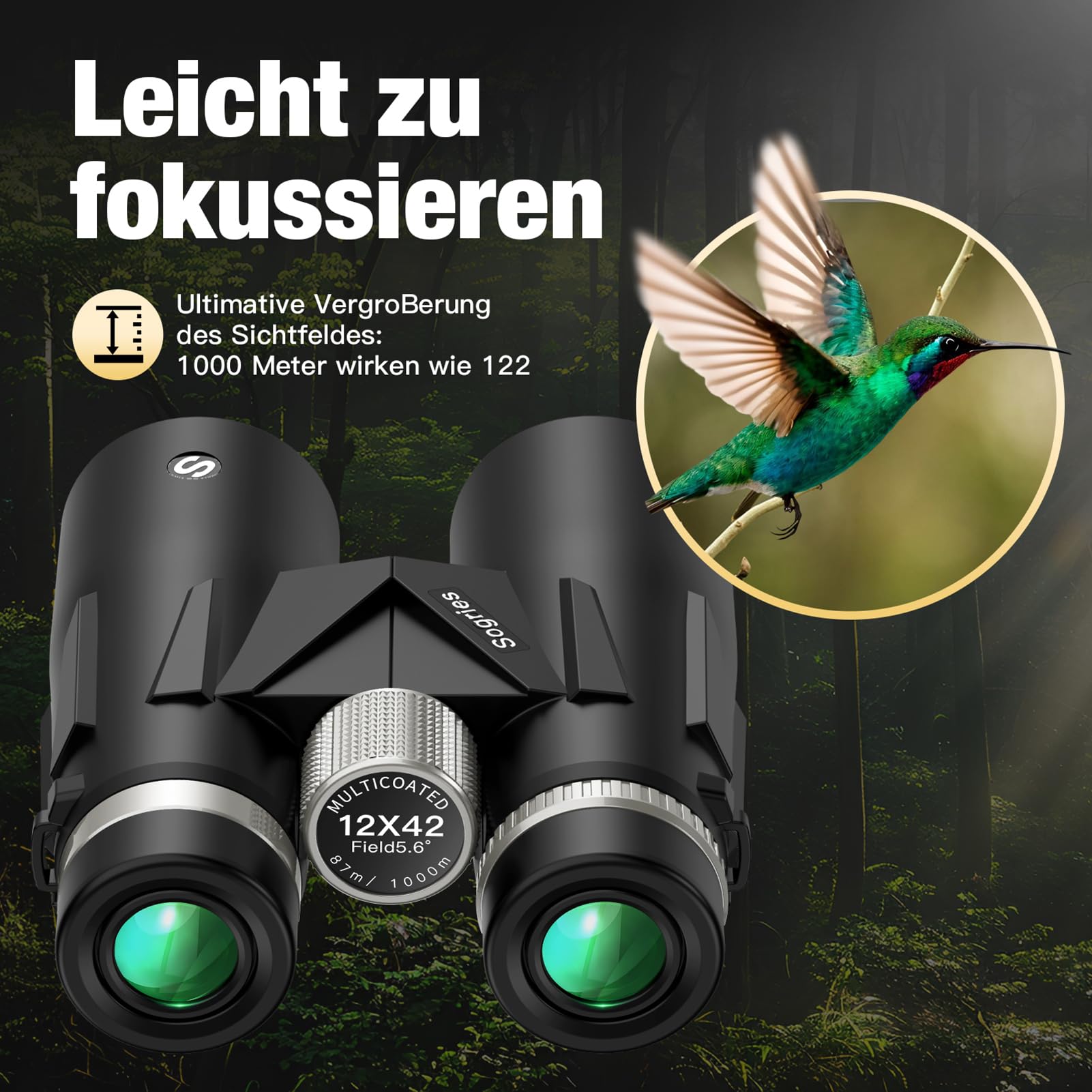 Sogries Fernglas Set [2-teilig] – 12x42 HD Fernglas mit Stativ & 10x26 Kompakt Fernglas – BAK4 Prismen & FMC Optik, Wasserdicht – Für Vogelbeobachtung, Wandern & Outdoor