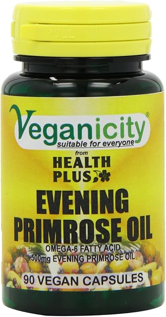 Veganicity 500mg Vegan Evening Primrose Oil Women's Health Supplement - Capsules, 90 Count (Pack of 1)