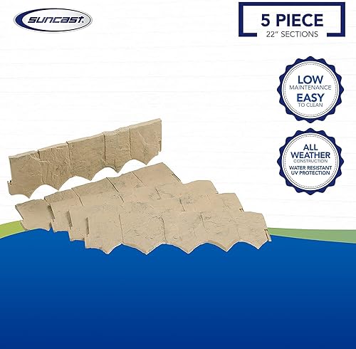 Miniatura 7 de Suncast Quick Edge - Borde de plástico para exteriores, multiusos, diseño de roca natural, para patios, jardinería y paisajismo, (paquete de 10)