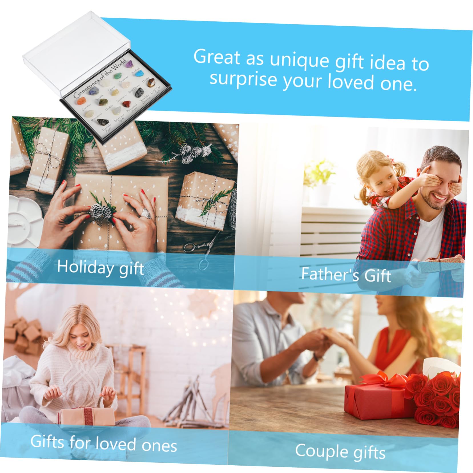 LIFKOME Types of Natural Mineral Specimens Educational Geology Materials for Home Office Display Unique Ore Stones Collection Novel Mineral Specimens